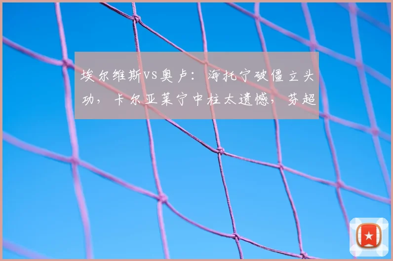 埃尔维斯vs奥卢:海托宁破僵立头功,卡尔亚莱宁中柱太遗憾,芬超焦点战半场回顾